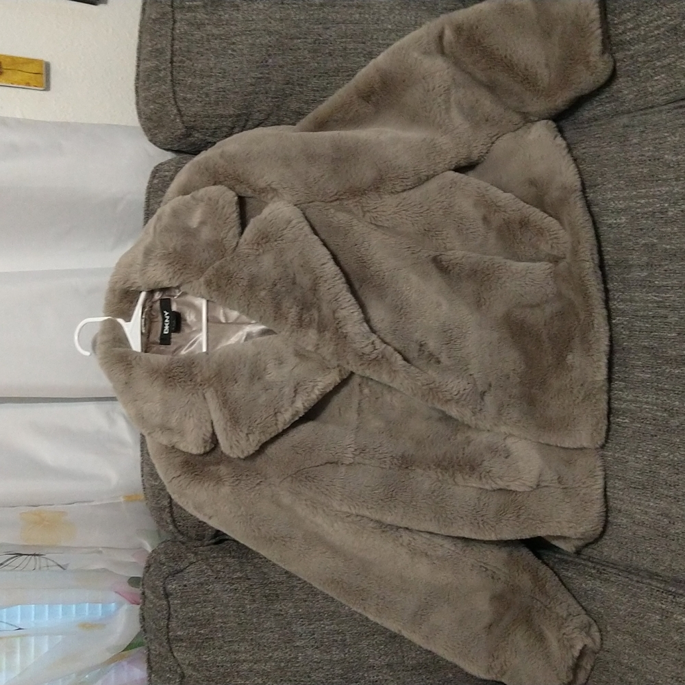 DKNY Faux Fur Jacket XL